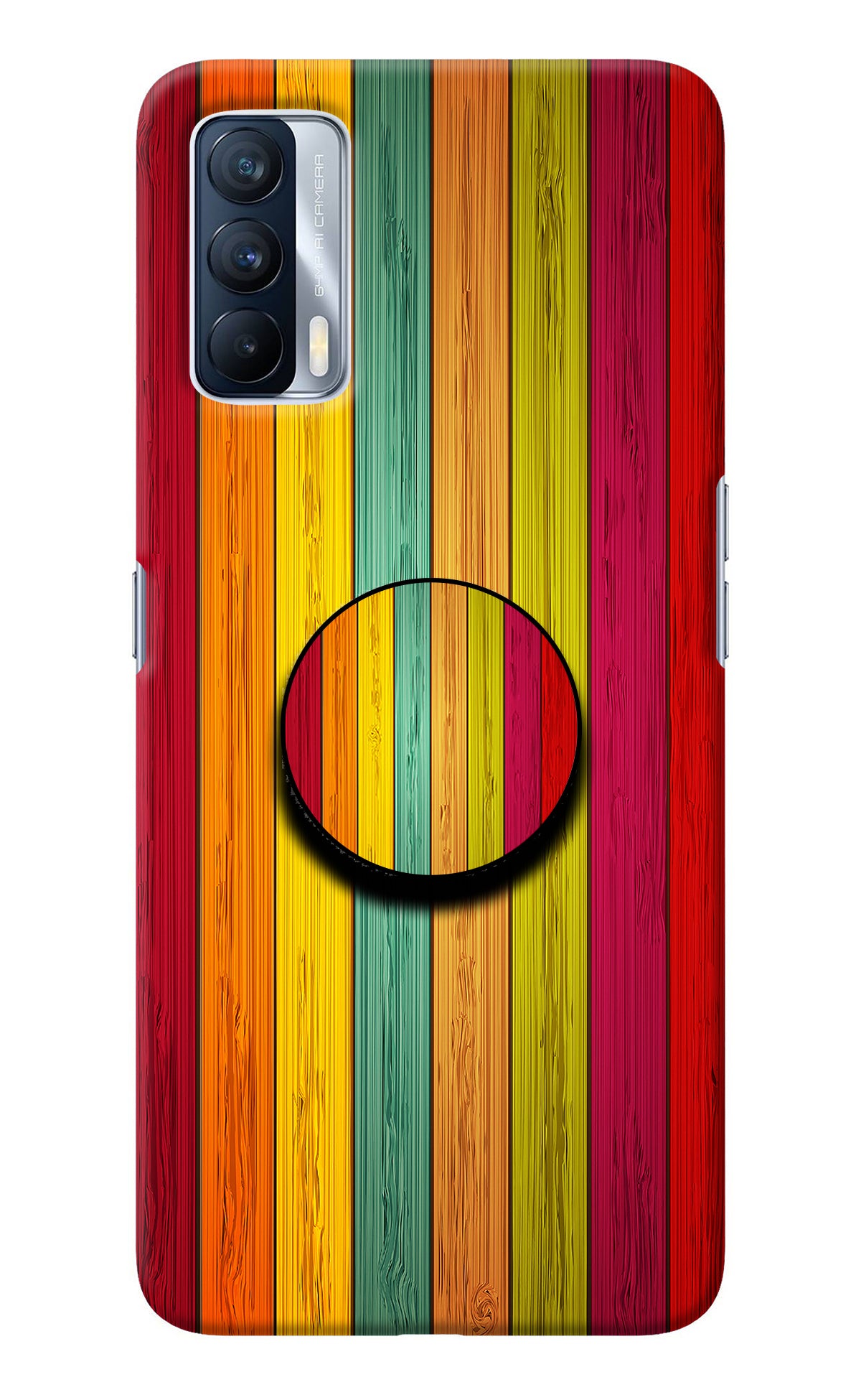 Multicolor Wooden Realme X7 Pop Case