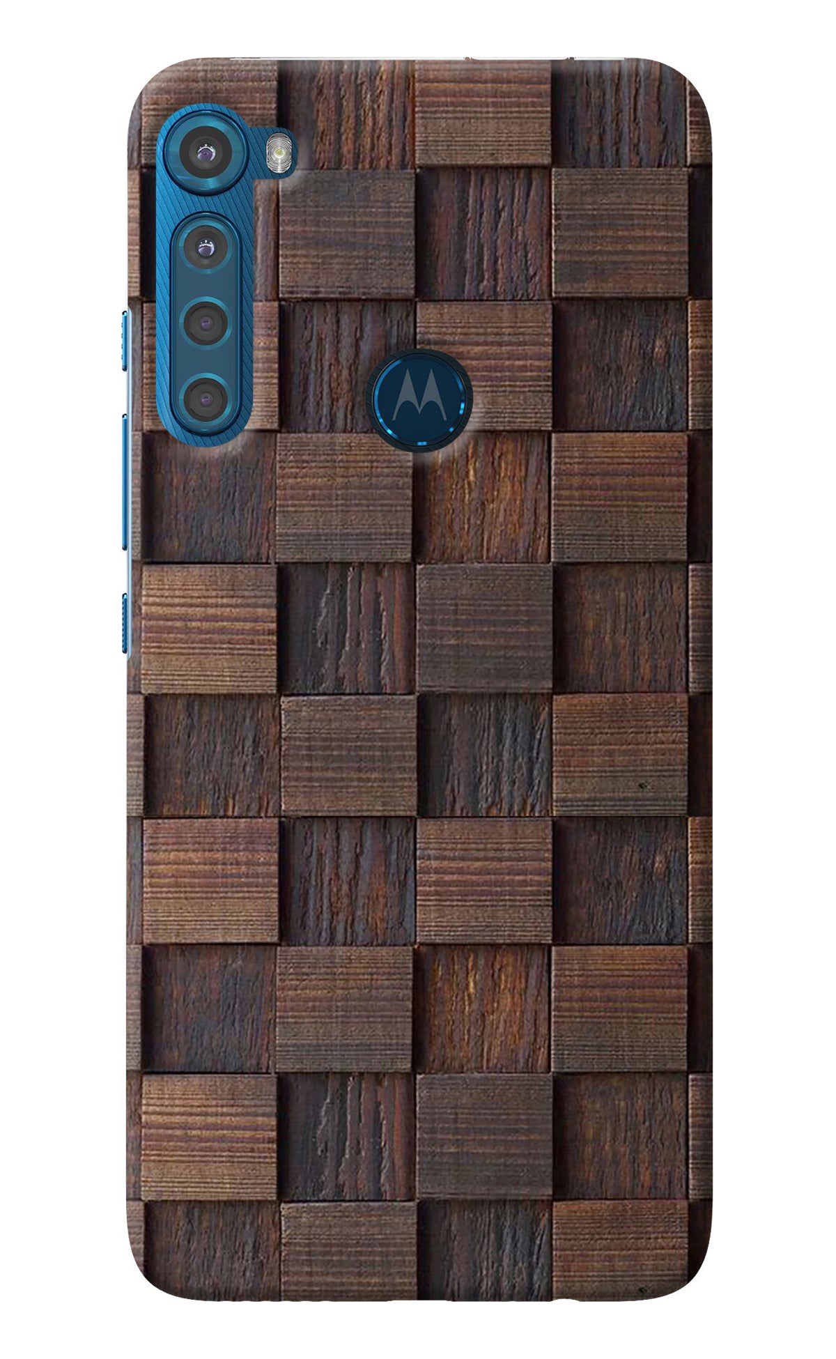 Wooden Cube Design Motorola One Fusion Plus Back Cover