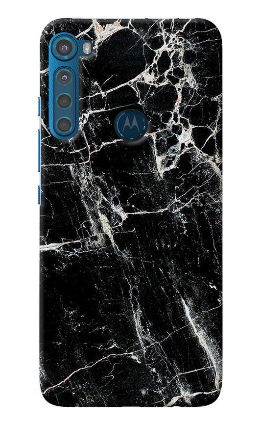 Black Marble Texture Motorola One Fusion Plus Back Cover