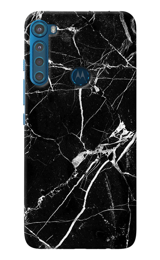 Black Marble Pattern Motorola One Fusion Plus Back Cover