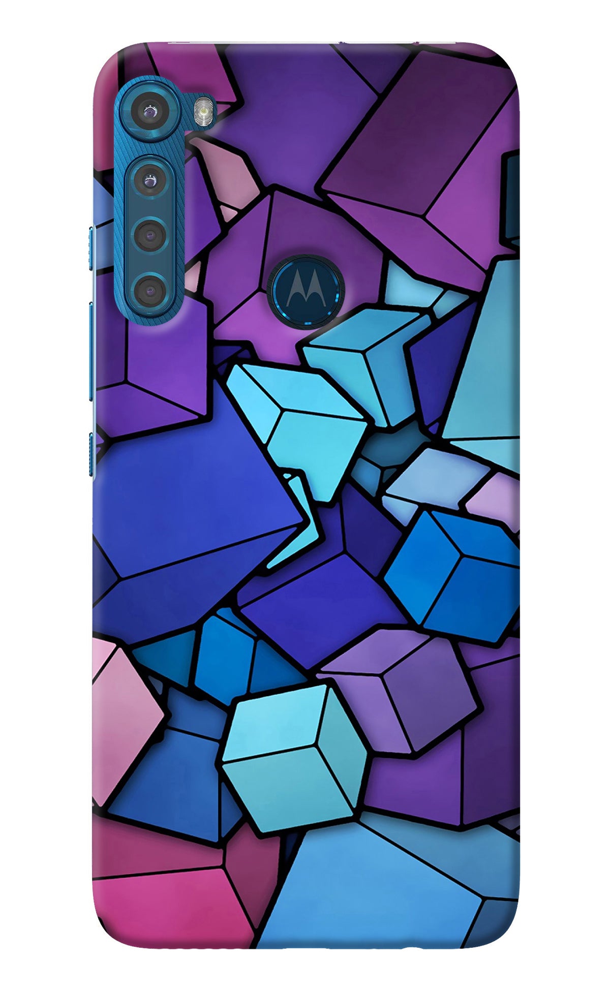 Cubic Abstract Motorola One Fusion Plus Back Cover