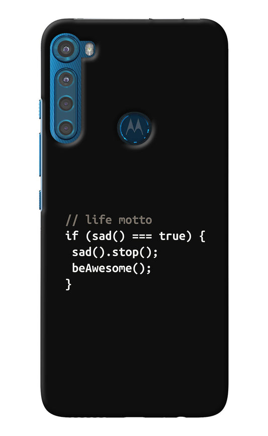 Life Motto Code Motorola One Fusion Plus Back Cover