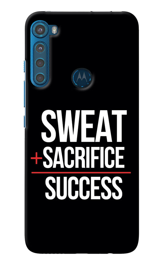 Sweat Sacrifice Success Motorola One Fusion Plus Back Cover