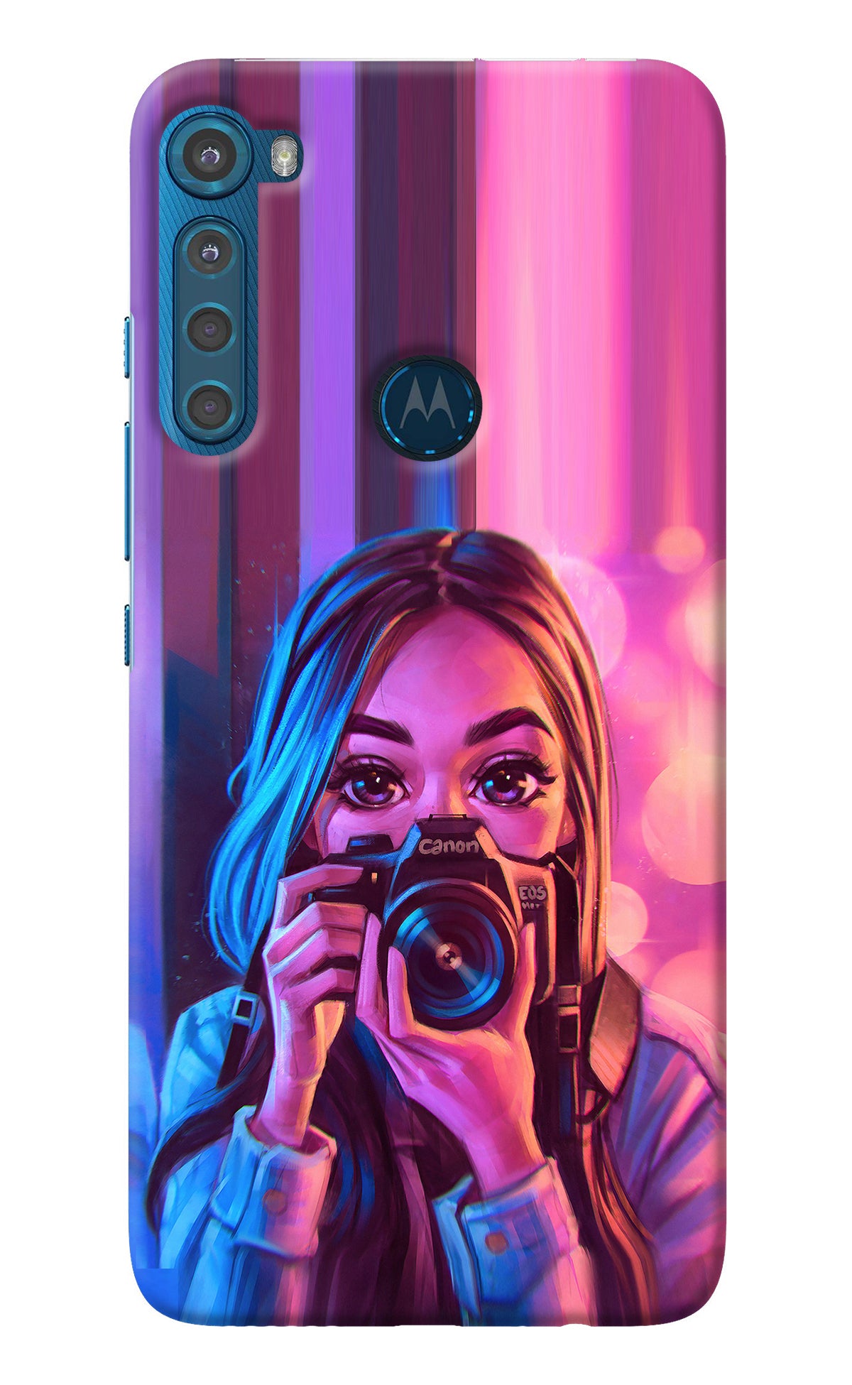 Girl Photographer Motorola One Fusion Plus Back Cover