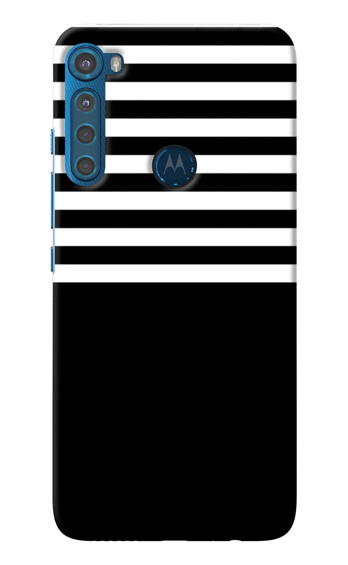 Black and White Print Motorola One Fusion Plus Back Cover