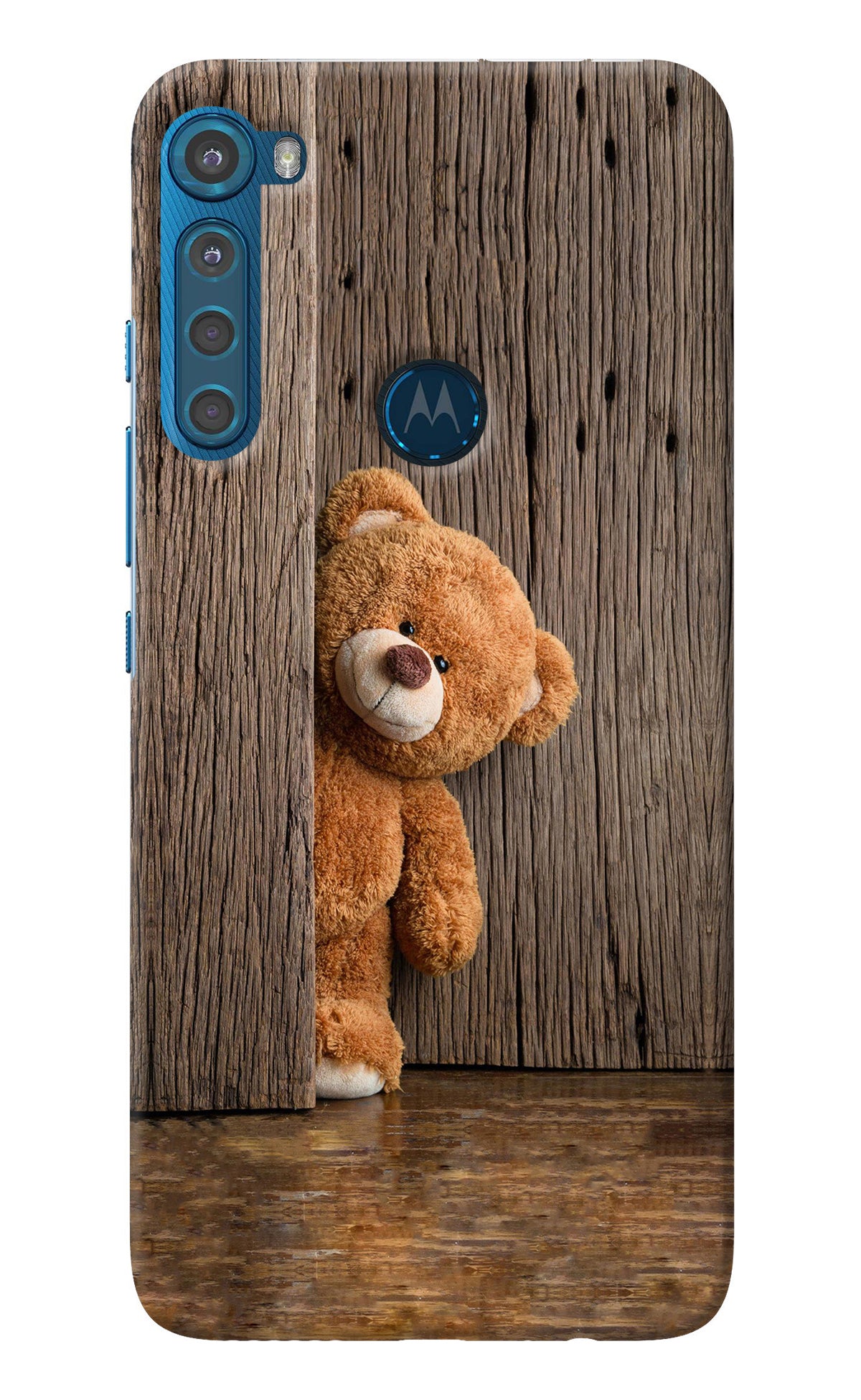 Teddy Wooden Motorola One Fusion Plus Back Cover