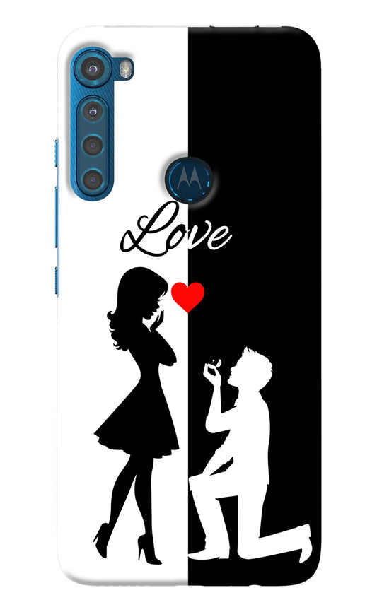 Love Propose Black And White Motorola One Fusion Plus Back Cover