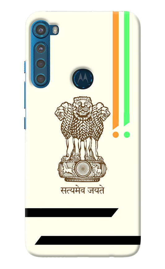 Satyamev Jayate Brown Logo Motorola One Fusion Plus Back Cover