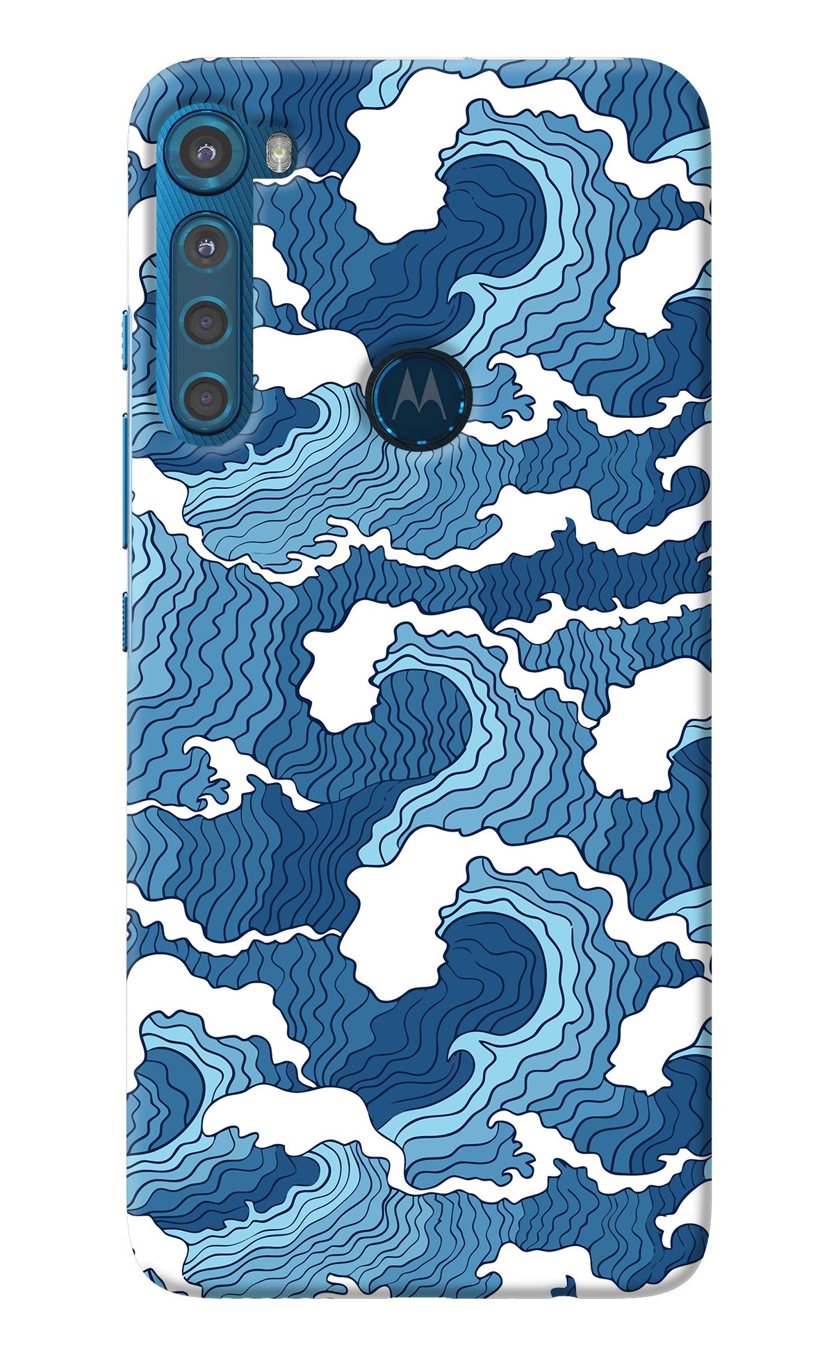 Blue Waves Motorola One Fusion Plus Back Cover