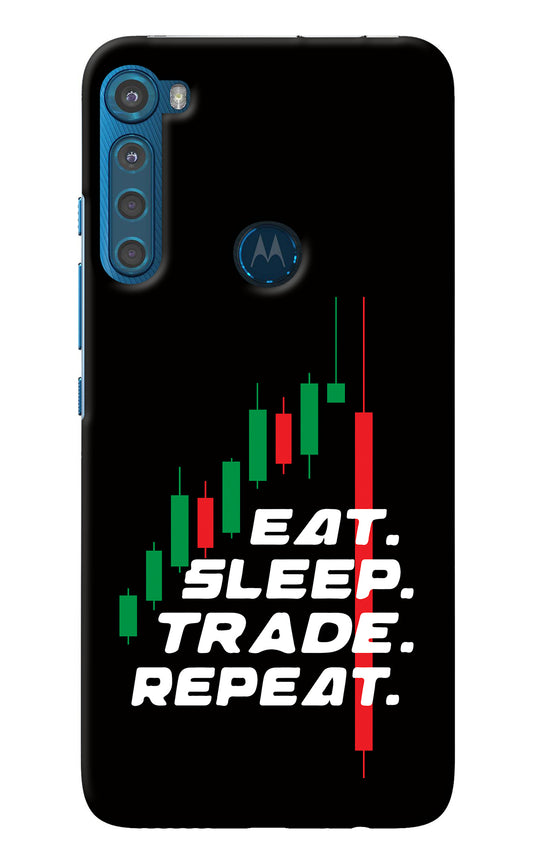 Eat Sleep Trade Repeat Motorola One Fusion Plus Back Cover