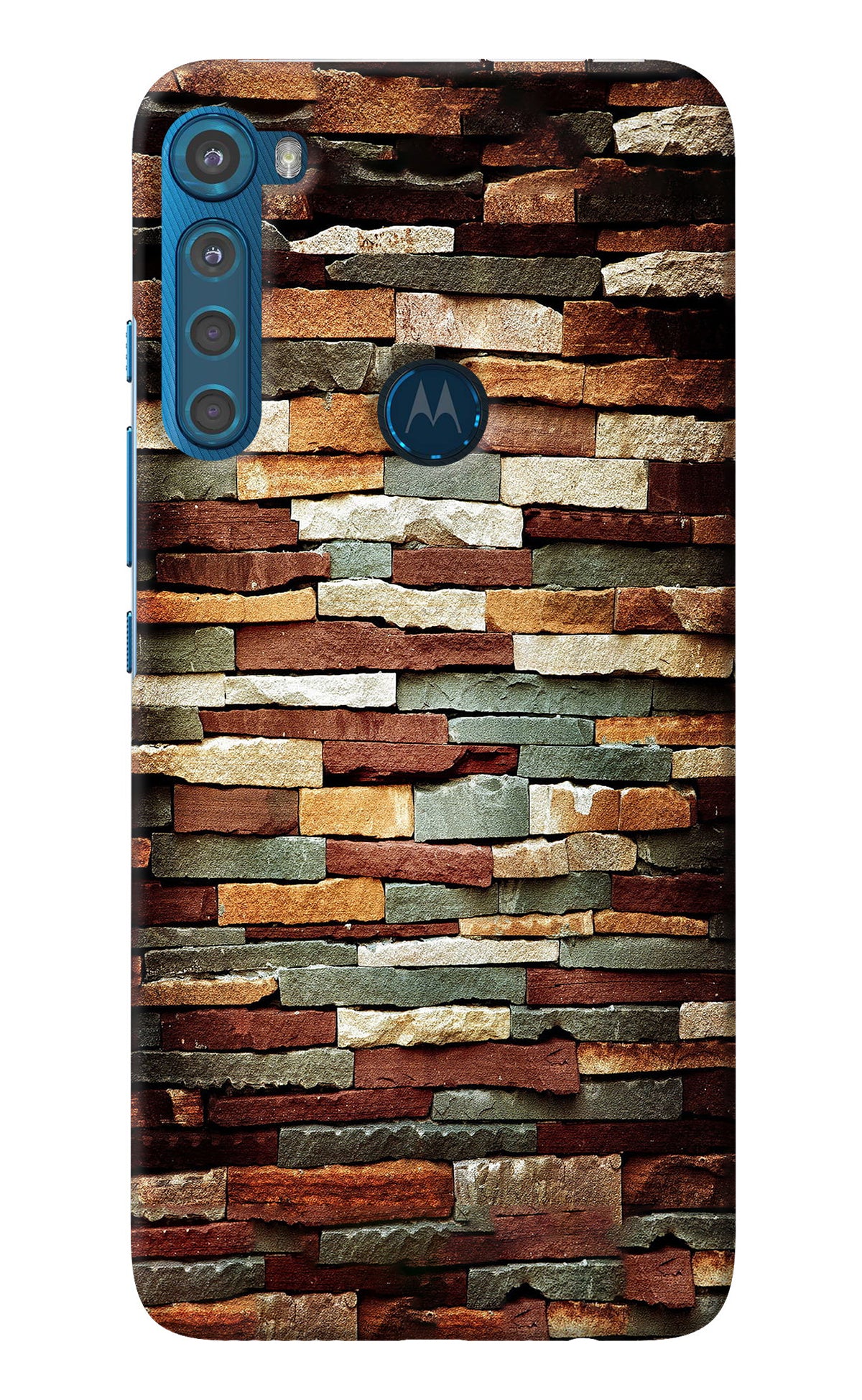 Bricks Pattern Motorola One Fusion Plus Back Cover