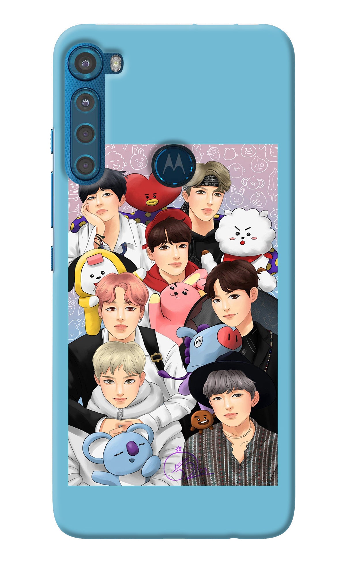 BTS with animals Motorola One Fusion Plus Back Cover