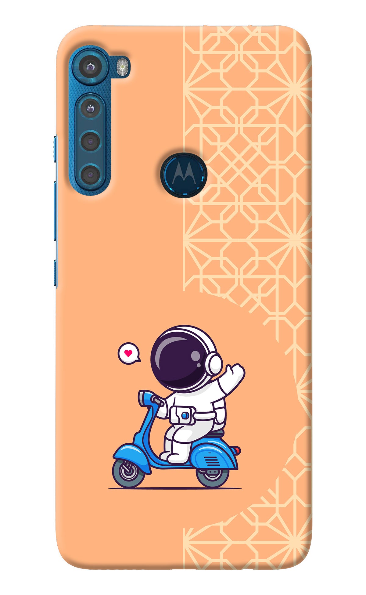 Cute Astronaut Riding Motorola One Fusion Plus Back Cover