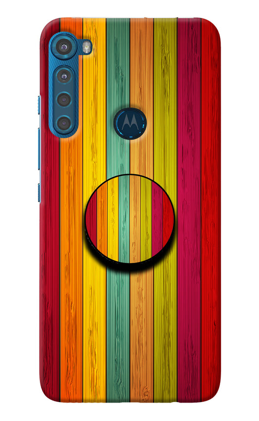 Multicolor Wooden Motorola One Fusion Plus Pop Case