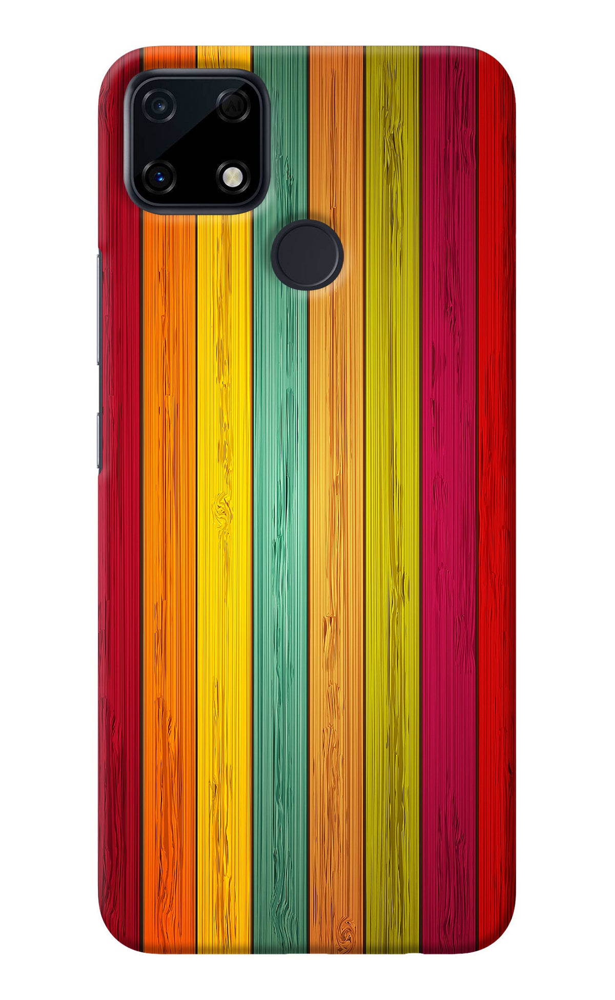 Multicolor Wooden Realme Narzo 30A Back Cover