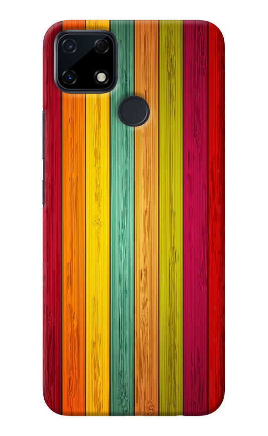 Multicolor Wooden Realme Narzo 30A Back Cover