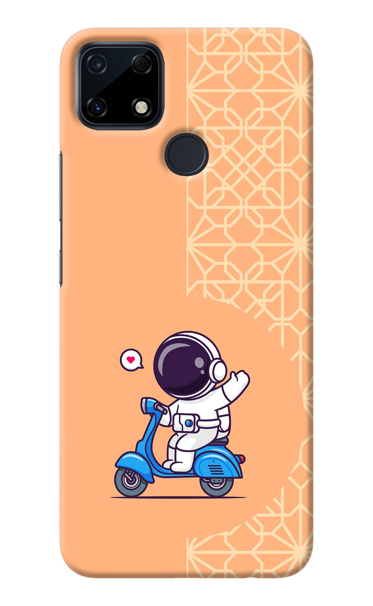 Cute Astronaut Riding Realme Narzo 30A Back Cover