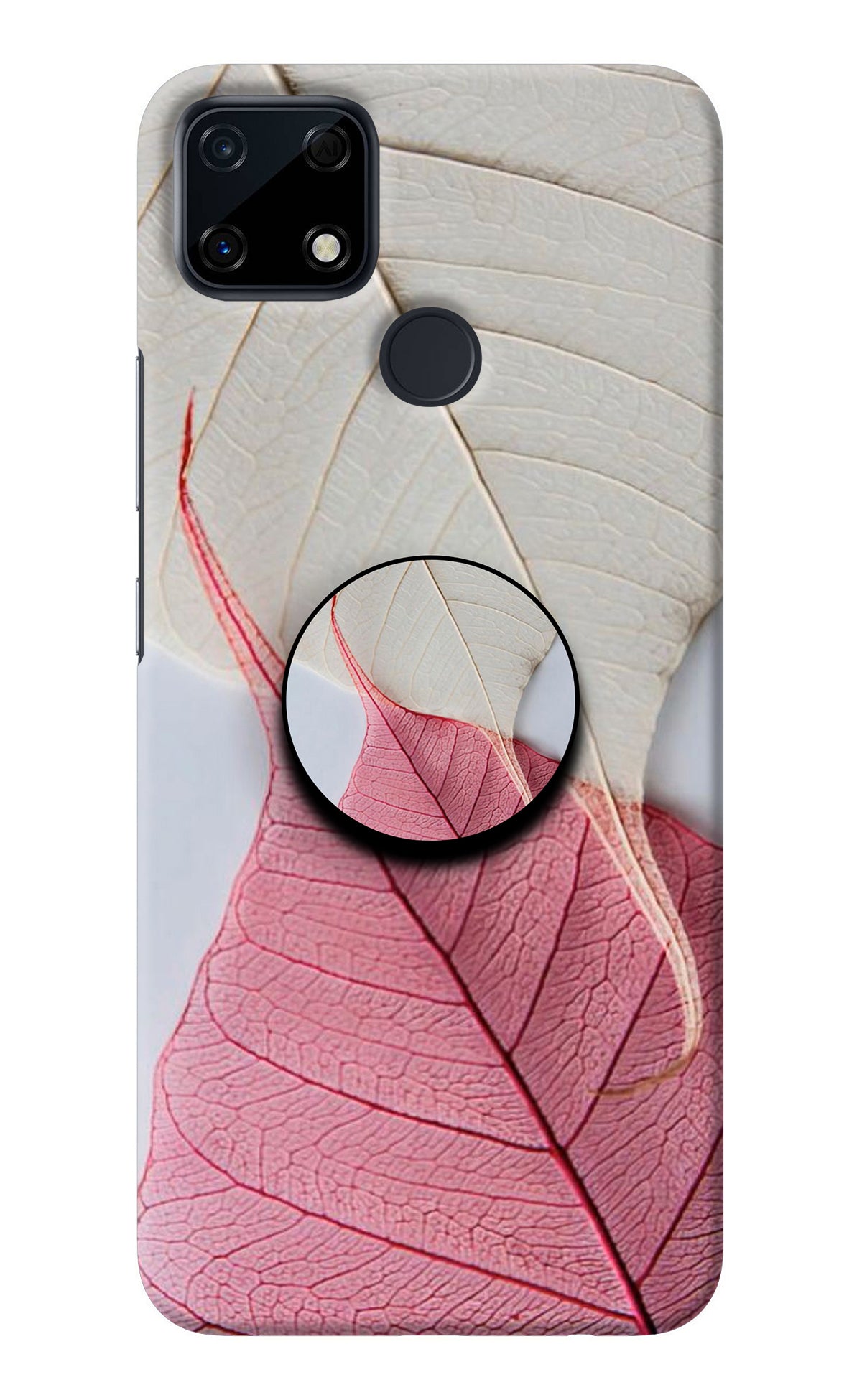 White Pink Leaf Realme Narzo 30A Pop Case