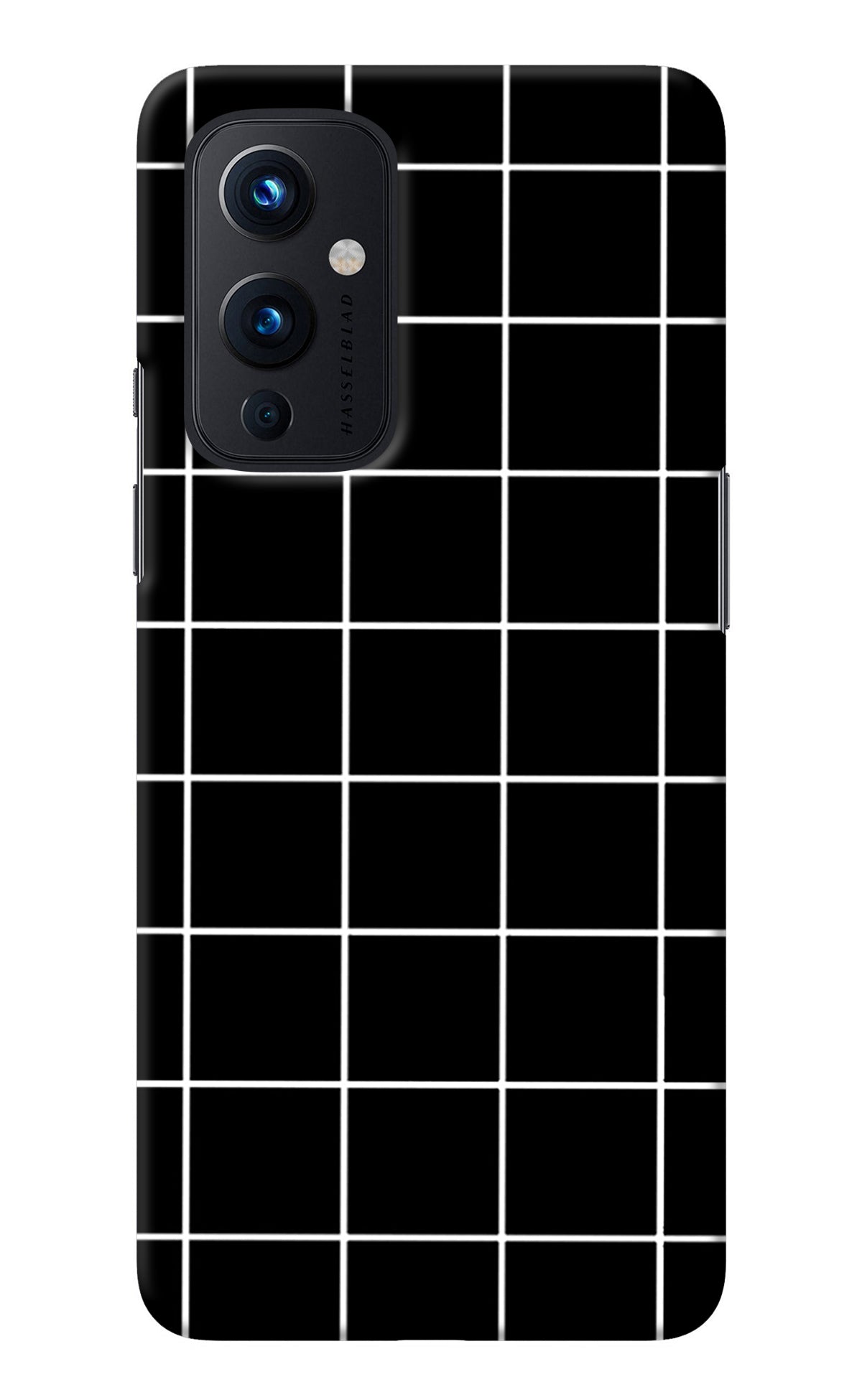 White Grid Oneplus 9 Back Cover