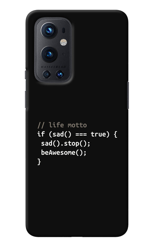 Life Motto Code Oneplus 9 Pro Back Cover