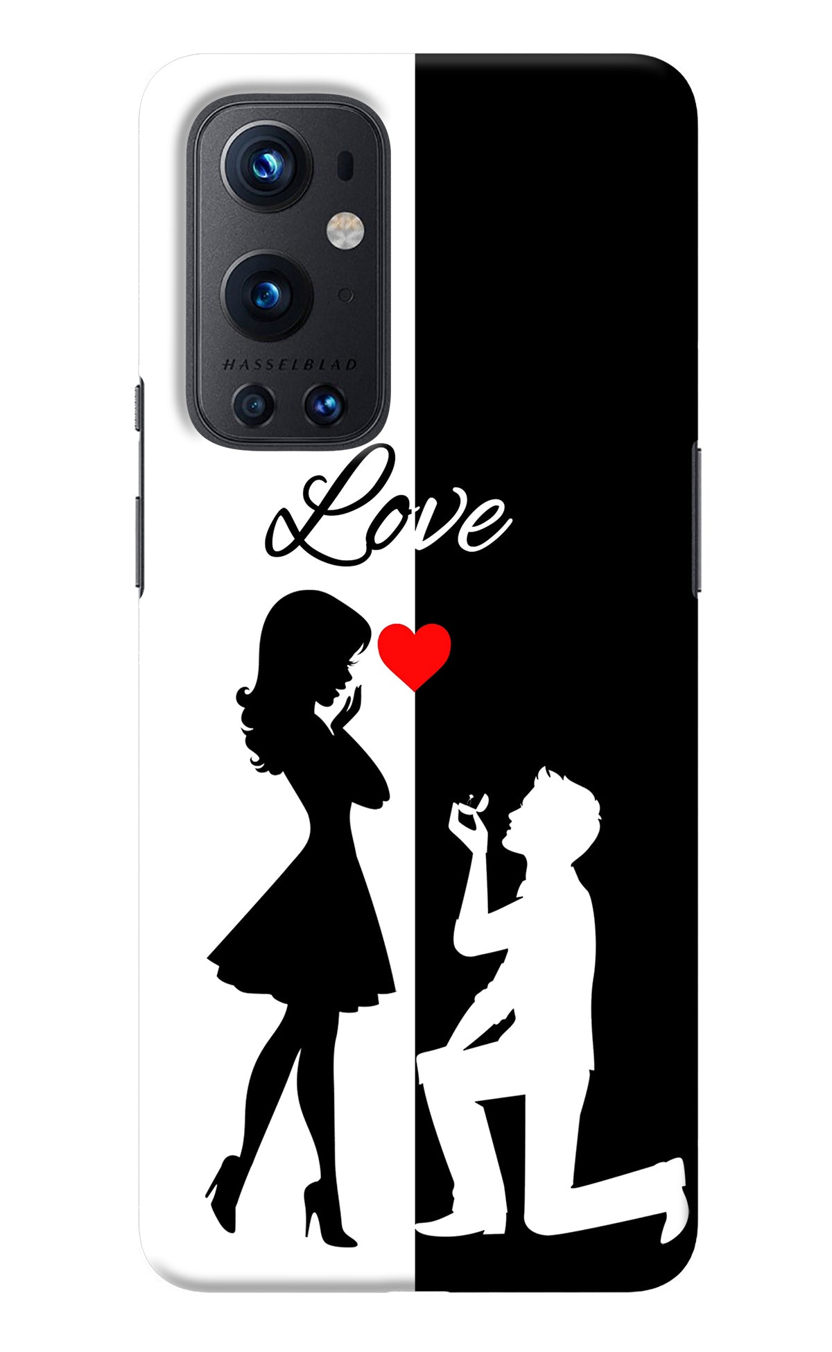 Love Propose Black And White Oneplus 9 Pro Back Cover