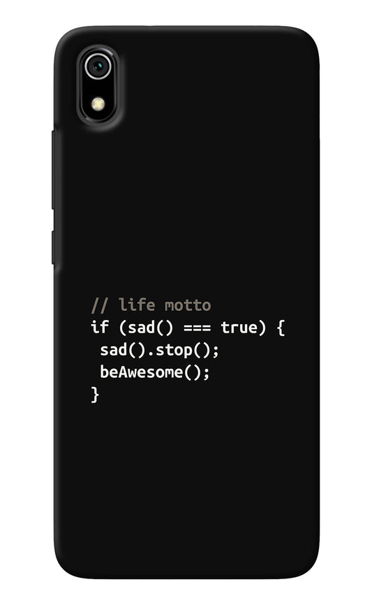 Life Motto Code Redmi 7A Back Cover