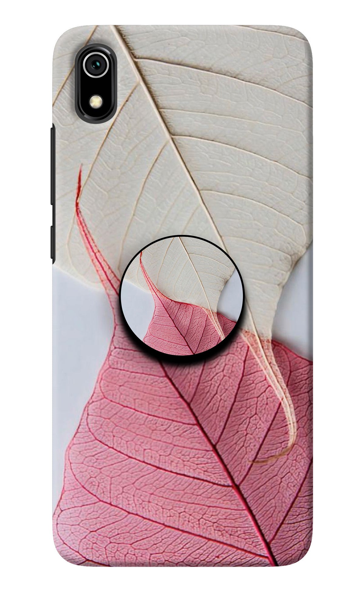 White Pink Leaf Redmi 7A Pop Case