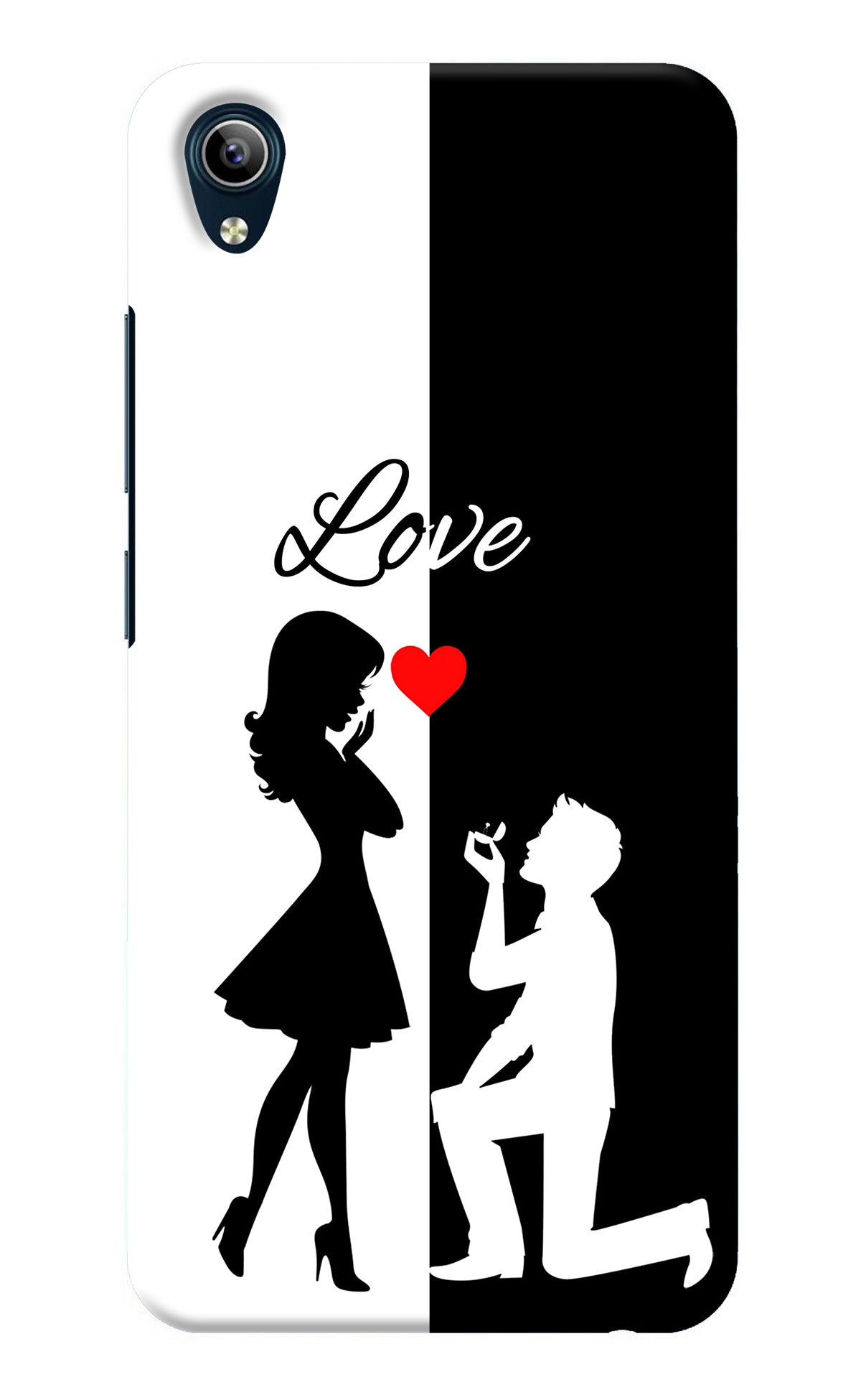 Love Propose Black And White Vivo Y91i/Y1s Back Cover