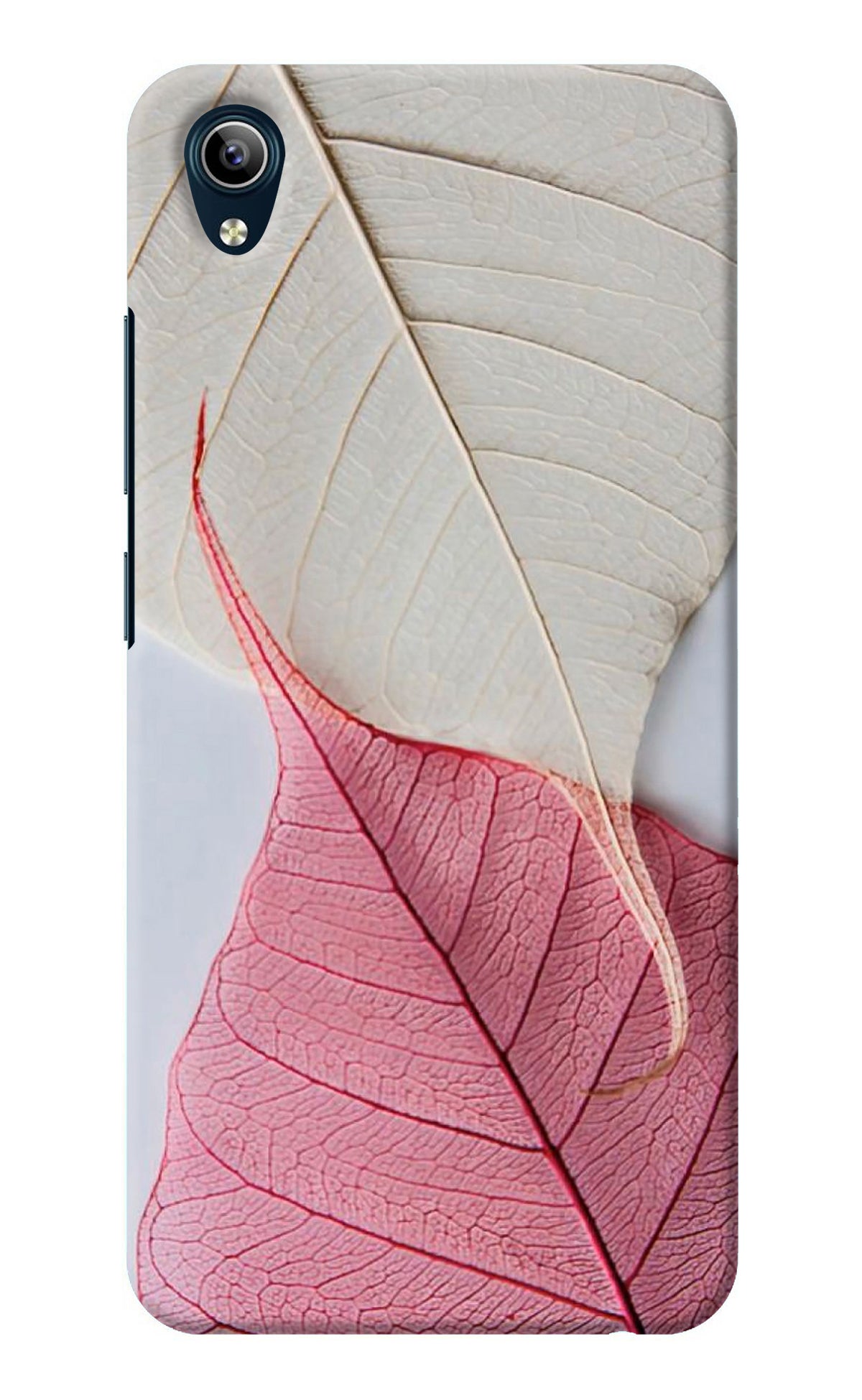 White Pink Leaf Vivo Y91i/Y1s Back Cover