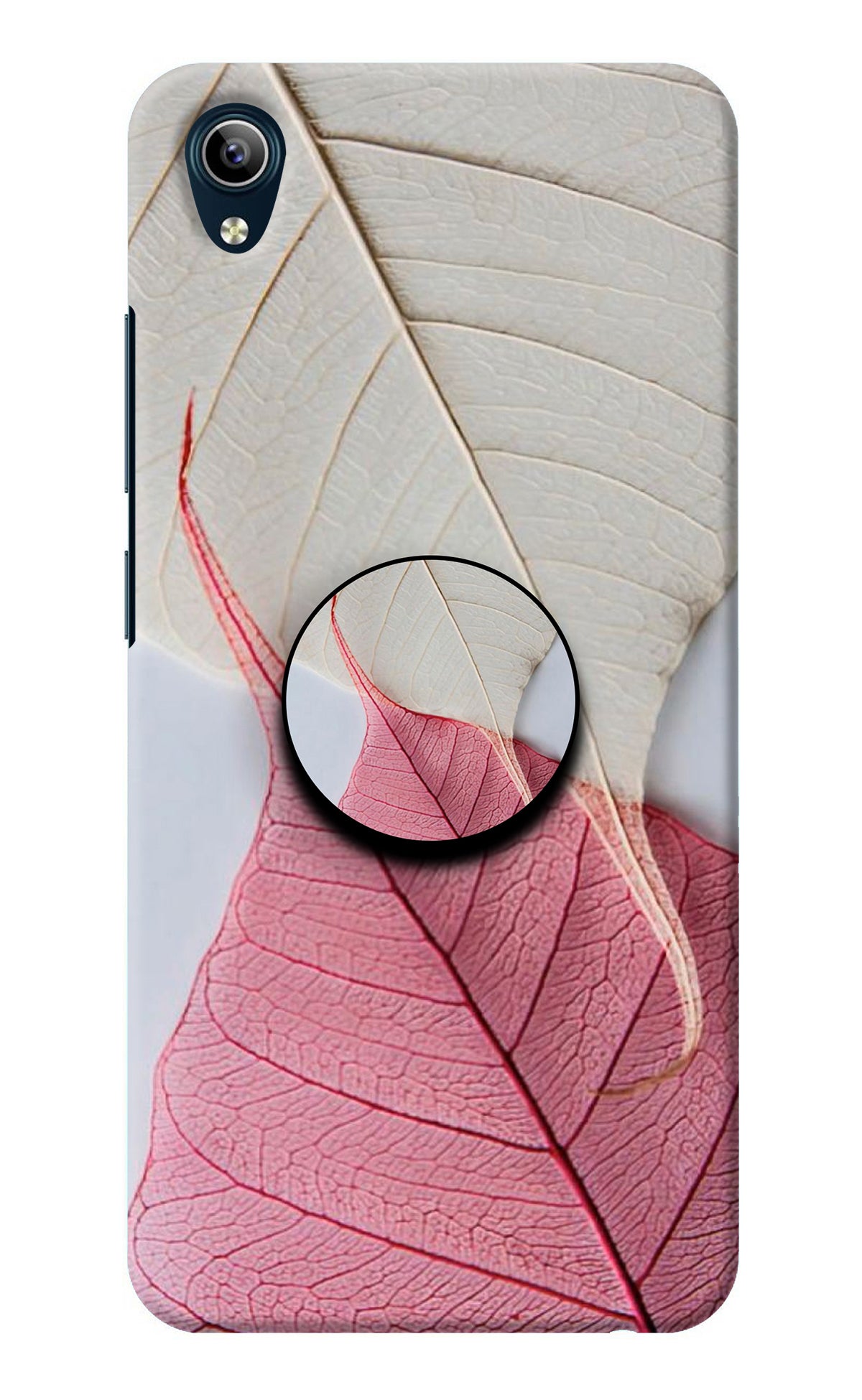 White Pink Leaf Vivo Y91i/Y1s Pop Case