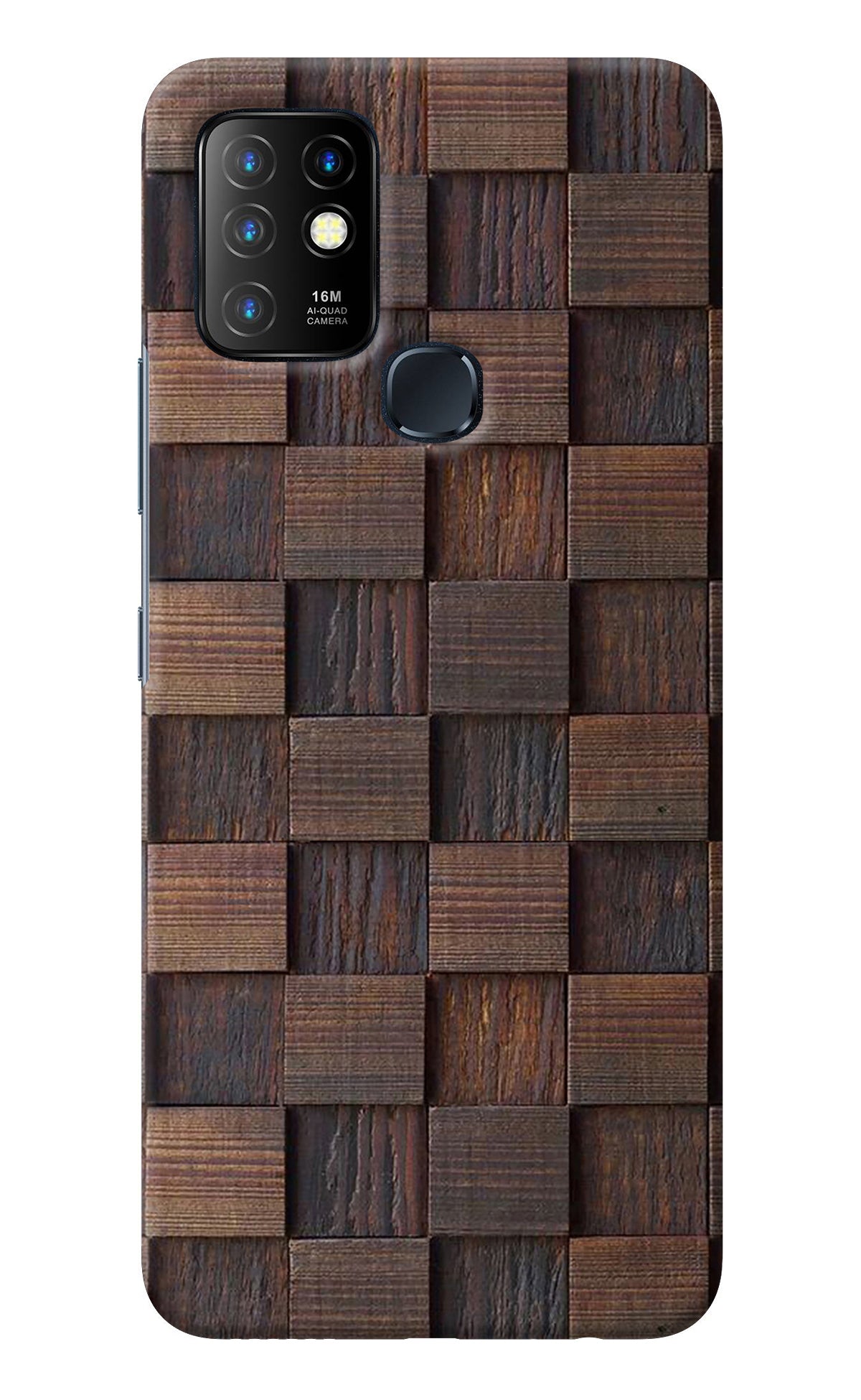 Wooden Cube Design Infinix Hot 10 Back Cover