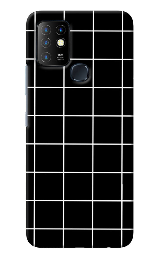 White Grid Infinix Hot 10 Back Cover