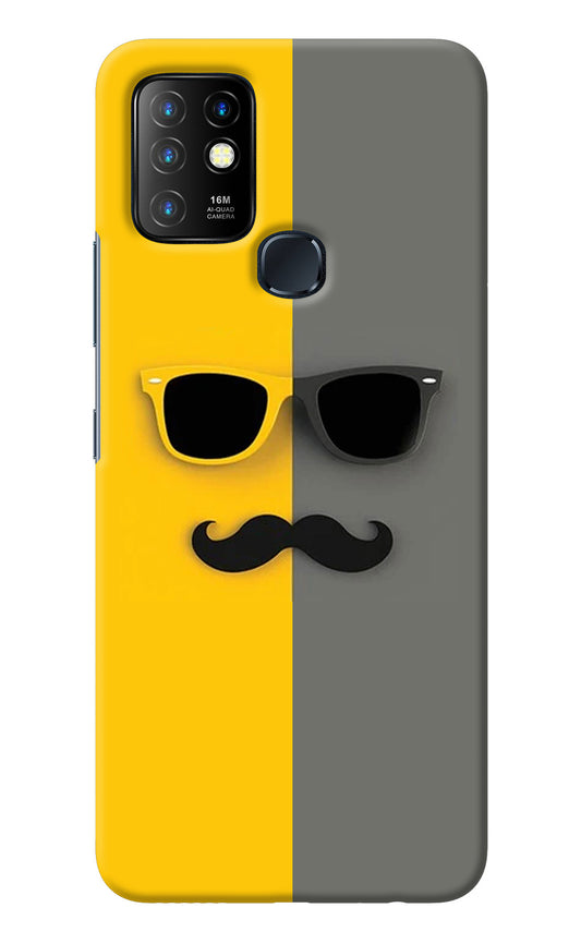 Sunglasses with Mustache Infinix Hot 10 Back Cover
