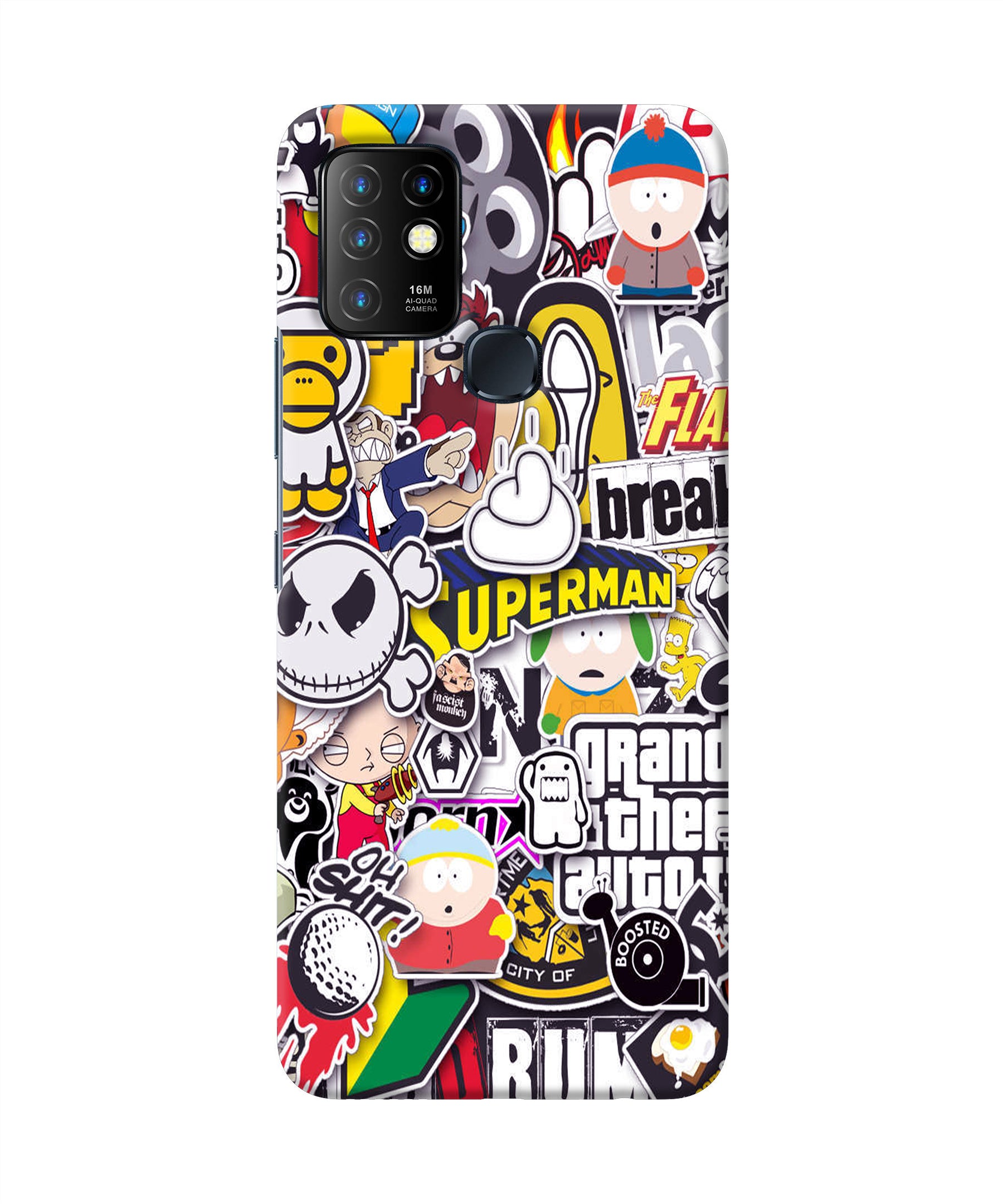 Sticker Bomb Infinix Hot 10 Back Cover