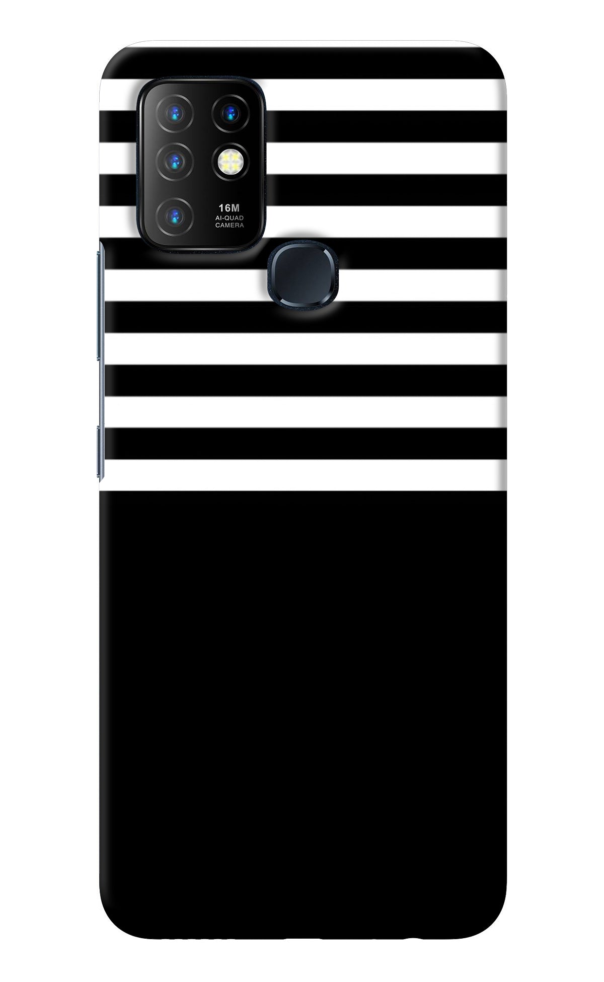 Black and White Print Infinix Hot 10 Back Cover