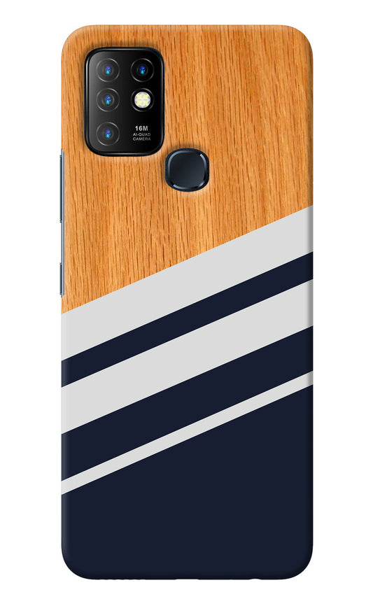 Blue and white wooden Infinix Hot 10 Back Cover
