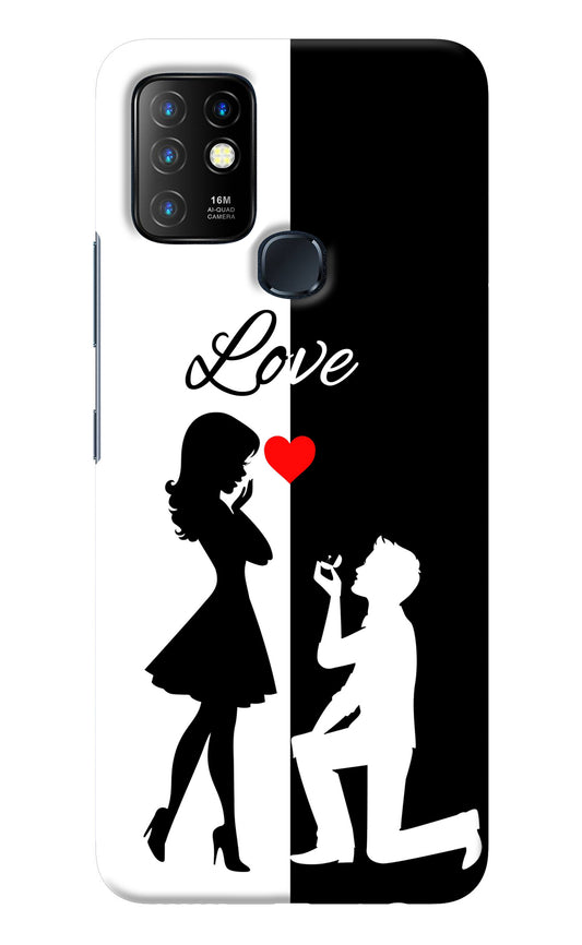 Love Propose Black And White Infinix Hot 10 Back Cover
