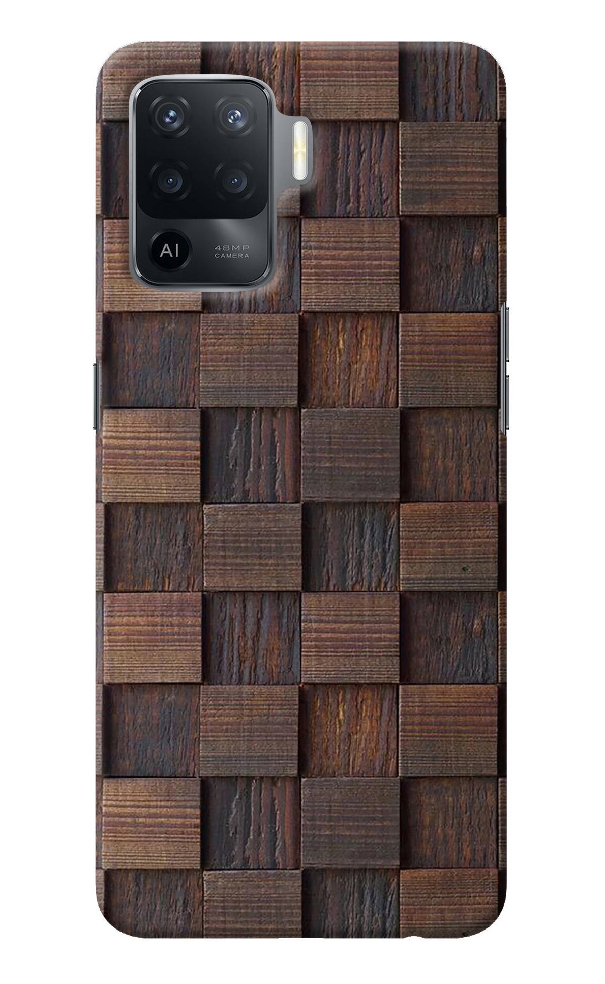 Wooden Cube Design Oppo F19 Pro Back Cover