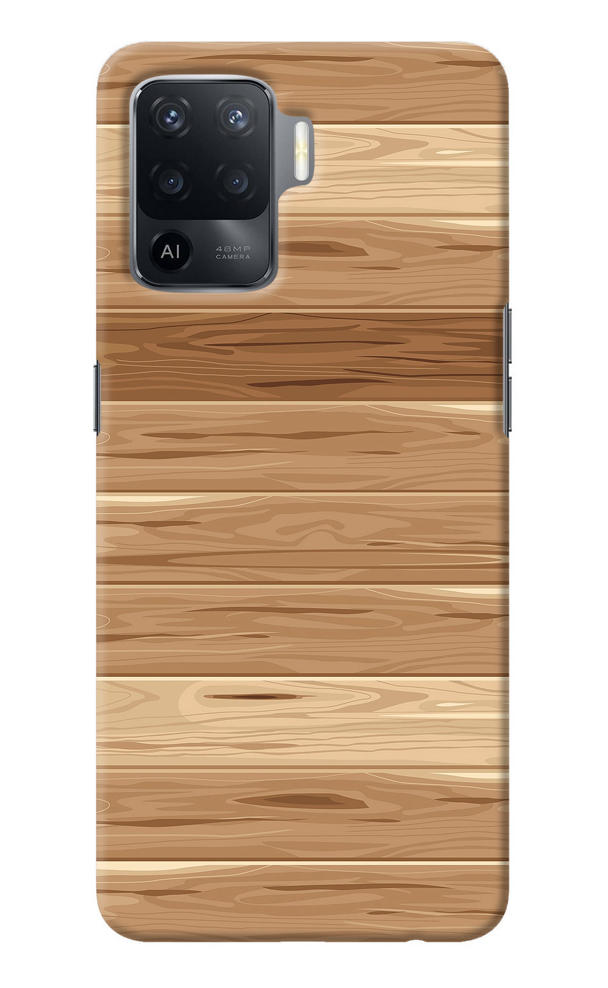 Wooden Vector Oppo F19 Pro Back Cover