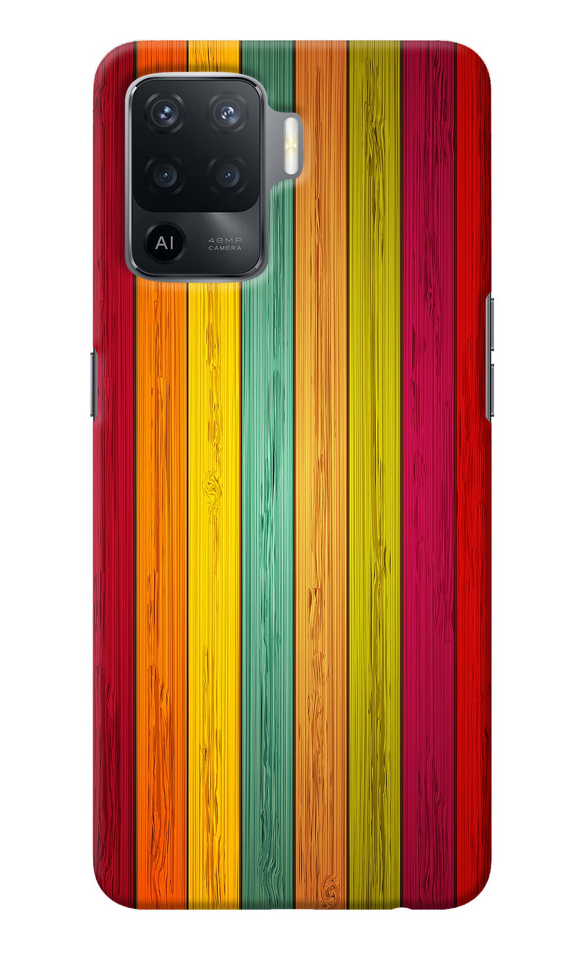 Multicolor Wooden Oppo F19 Pro Back Cover