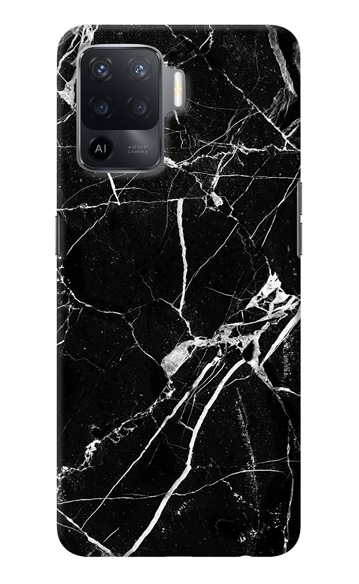 Black Marble Pattern Oppo F19 Pro Back Cover