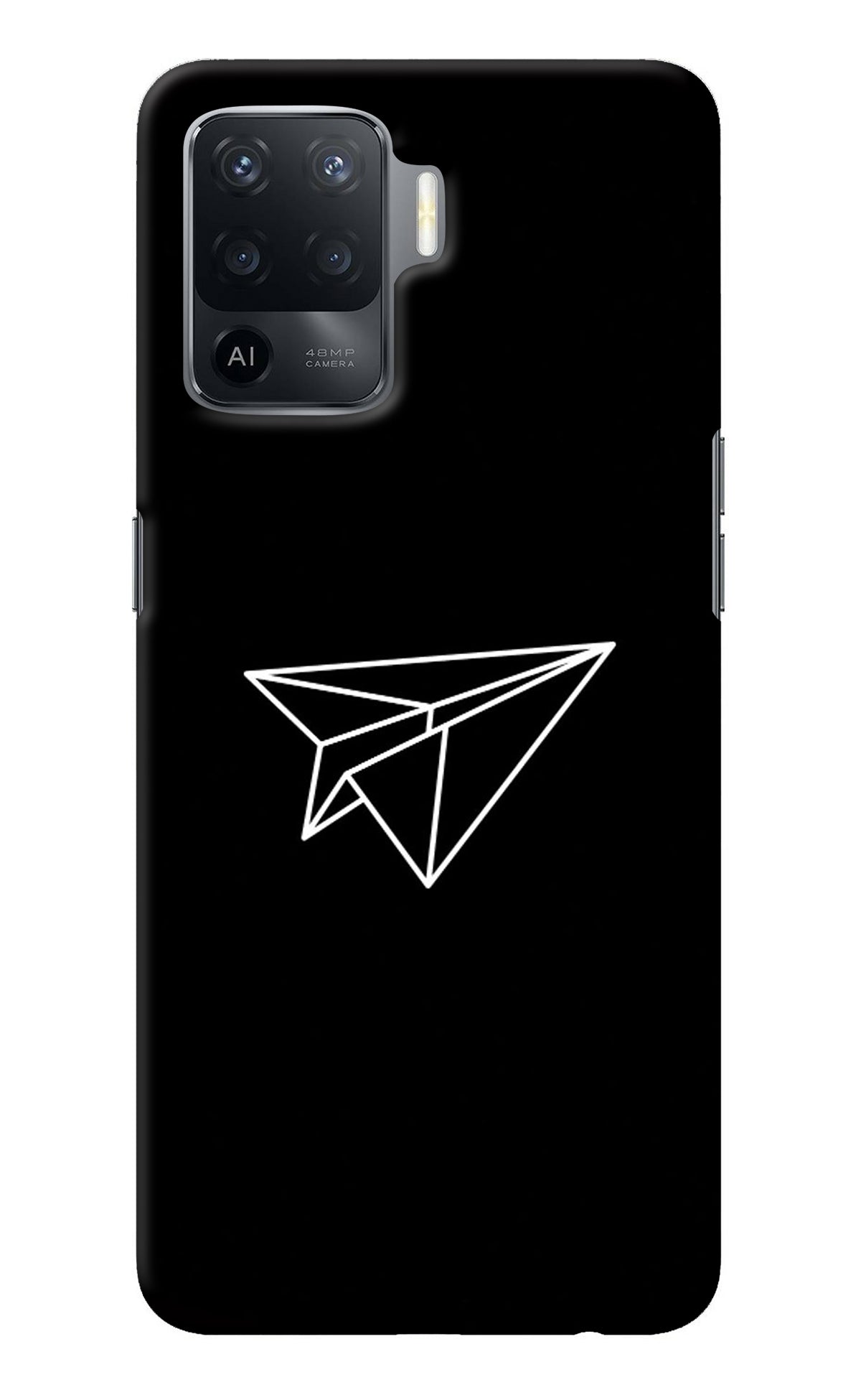 Paper Plane White Oppo F19 Pro Back Cover