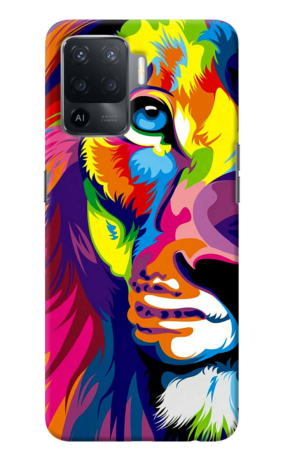 Lion Half Face Oppo F19 Pro Back Cover