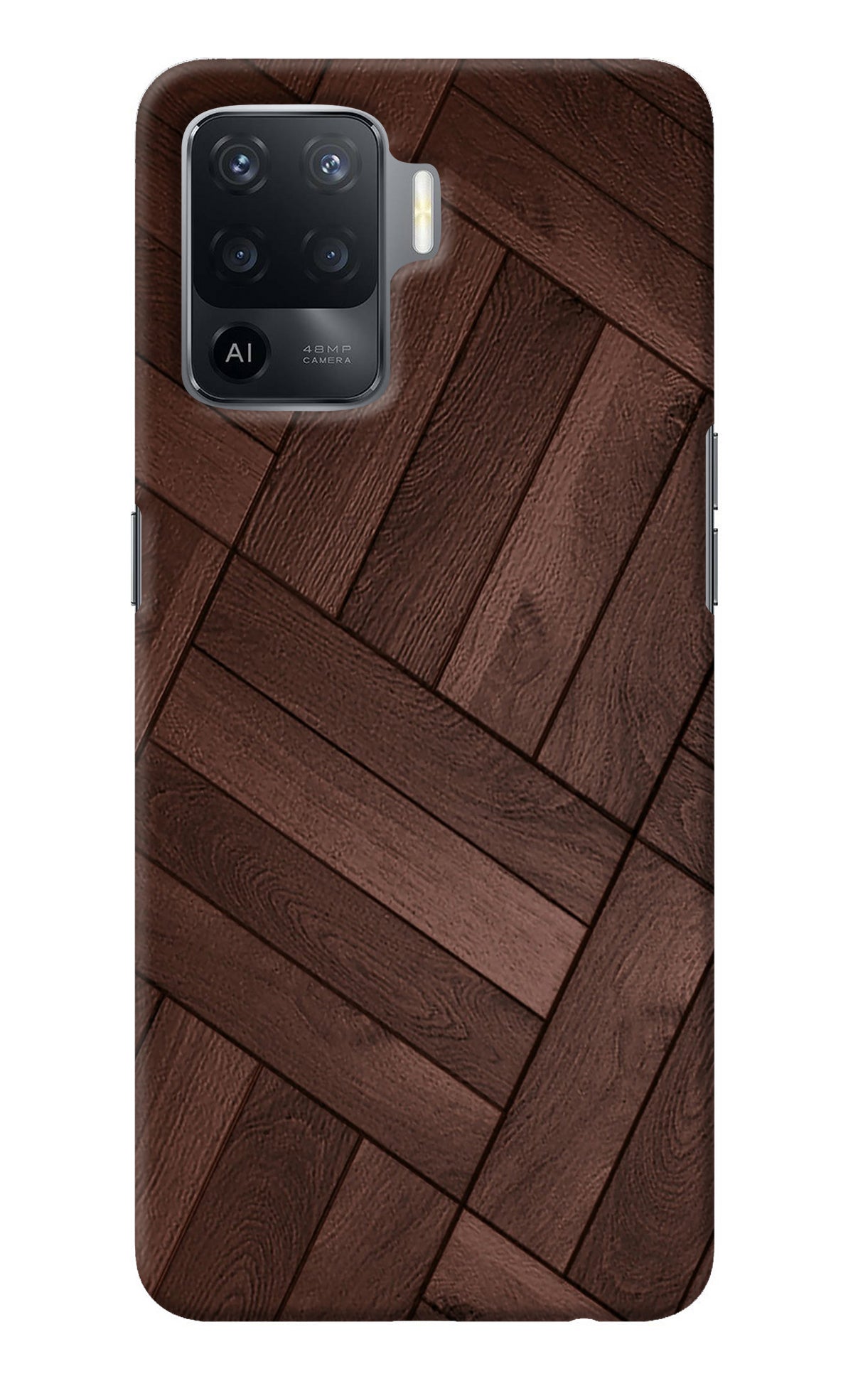 Wooden Texture Design Oppo F19 Pro Back Cover