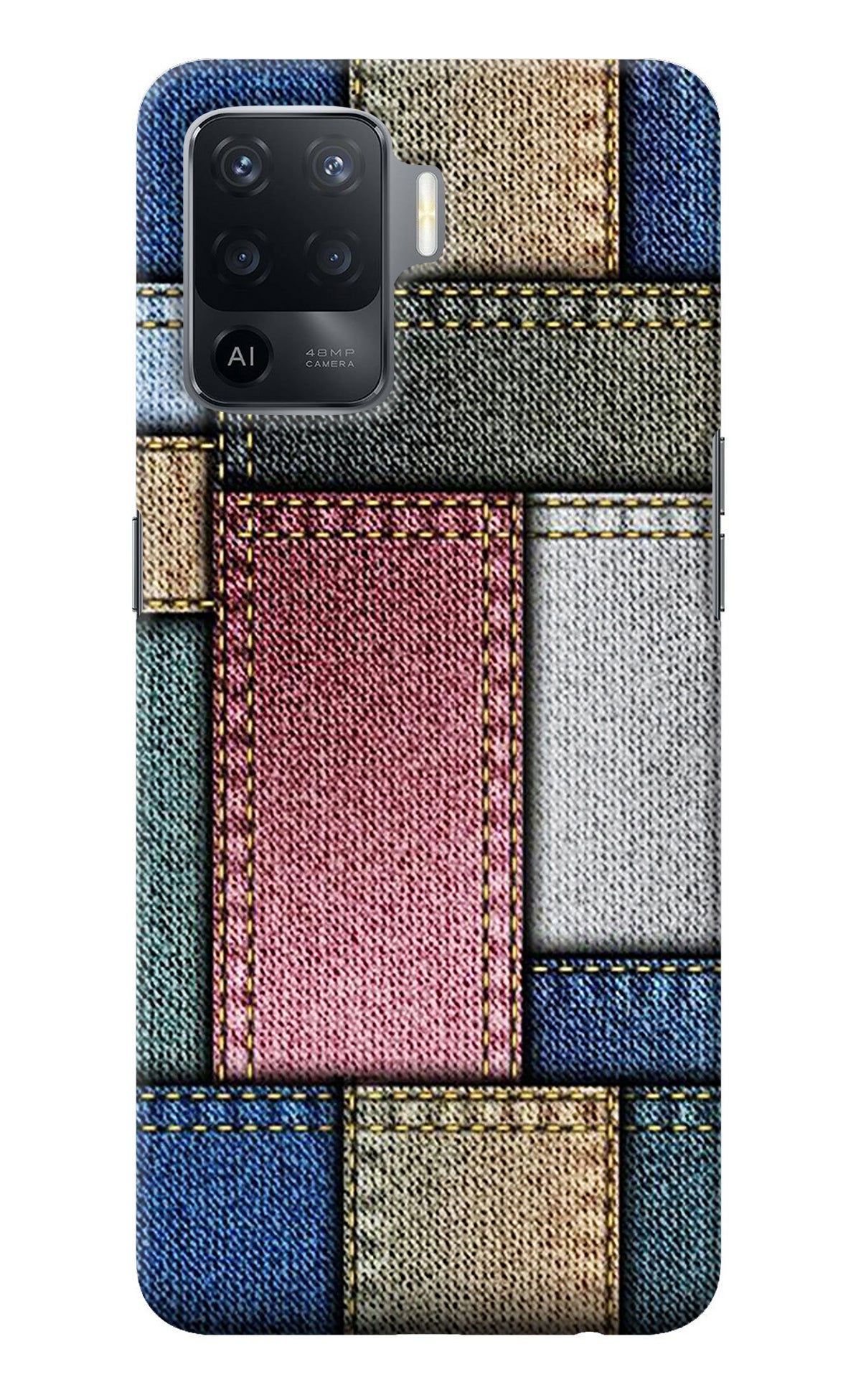 Multicolor Jeans Oppo F19 Pro Back Cover