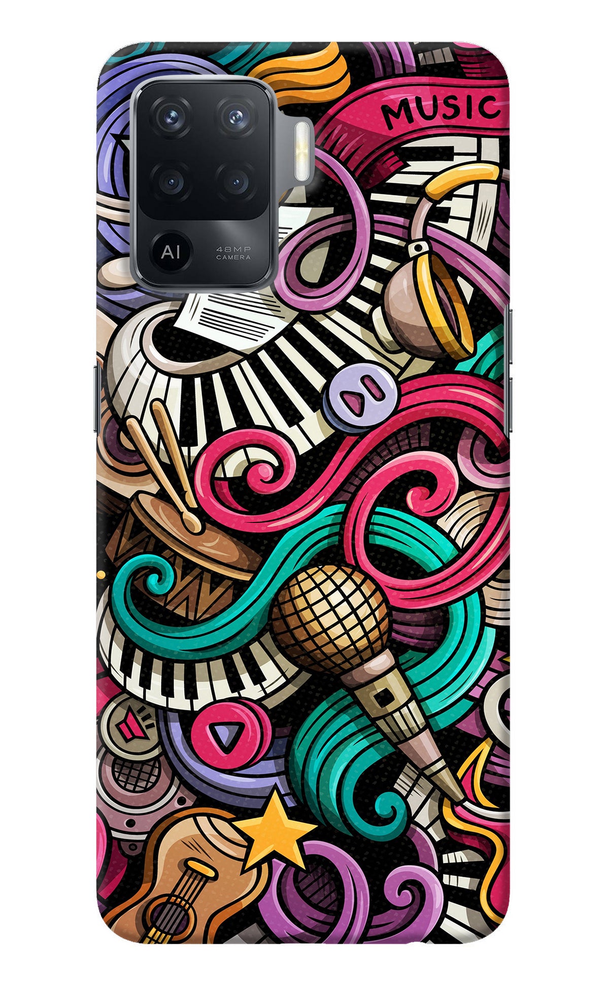 Music Abstract Oppo F19 Pro Back Cover