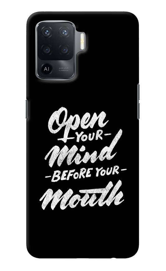 Open Your Mind Before Your Mouth Oppo F19 Pro Back Cover