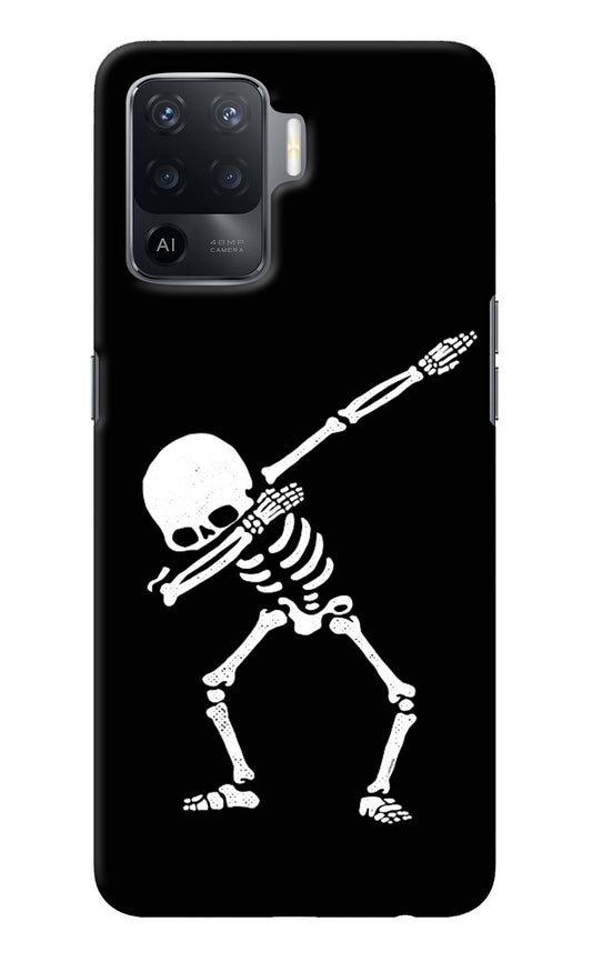 Dabbing Skeleton Art Oppo F19 Pro Back Cover