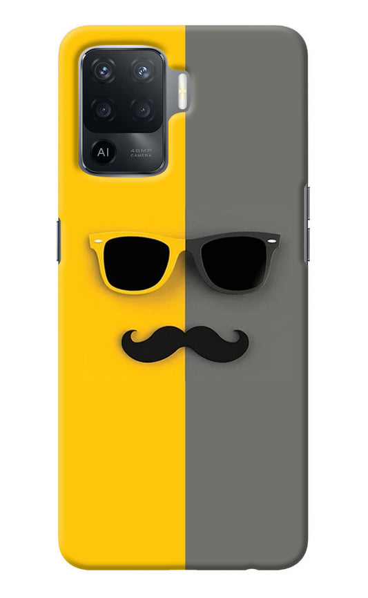 Sunglasses with Mustache Oppo F19 Pro Back Cover