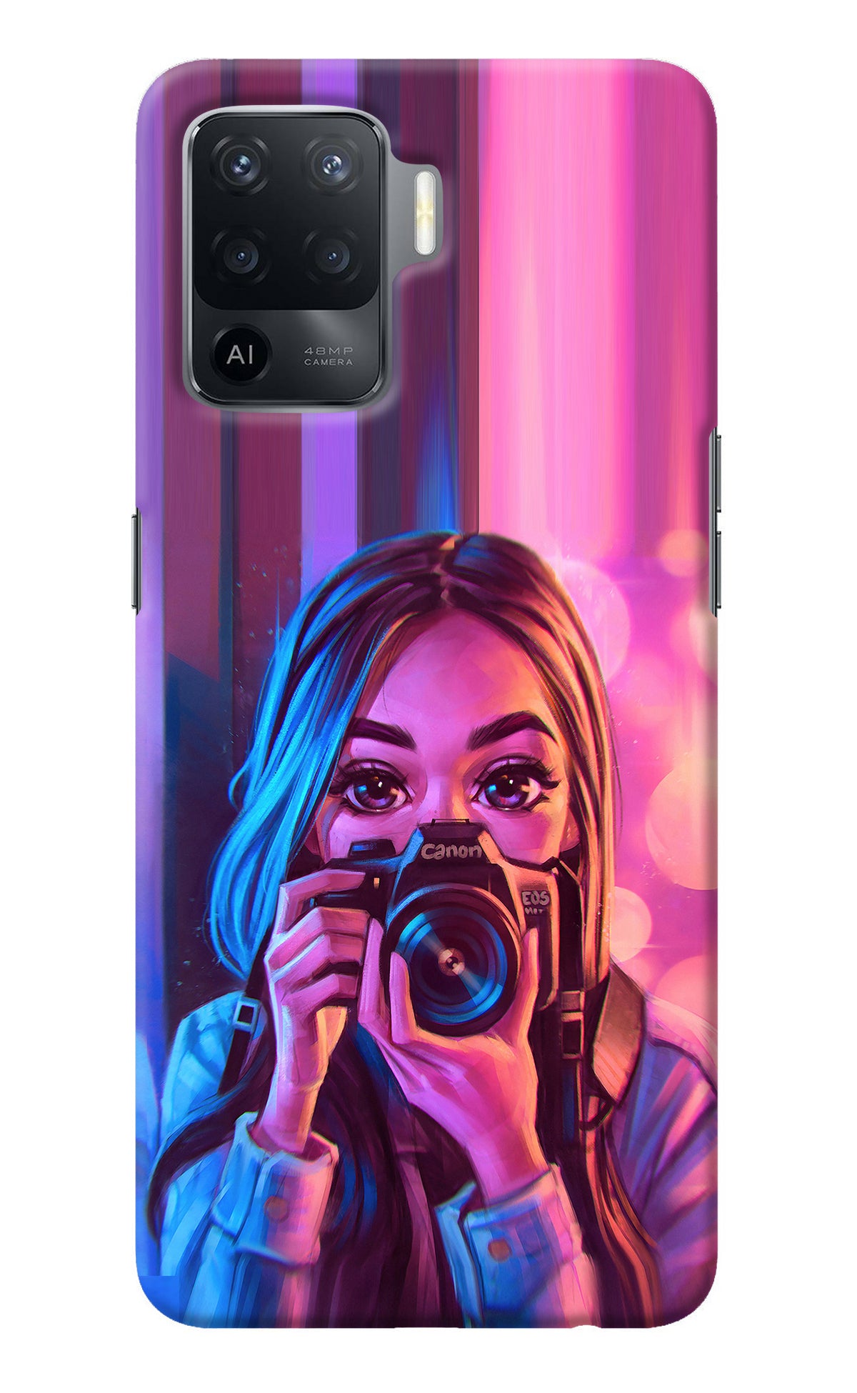 Girl Photographer Oppo F19 Pro Back Cover